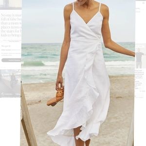 Emilia Linen Wrap Dress